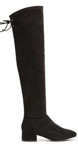 Black over knee vegan suede boots